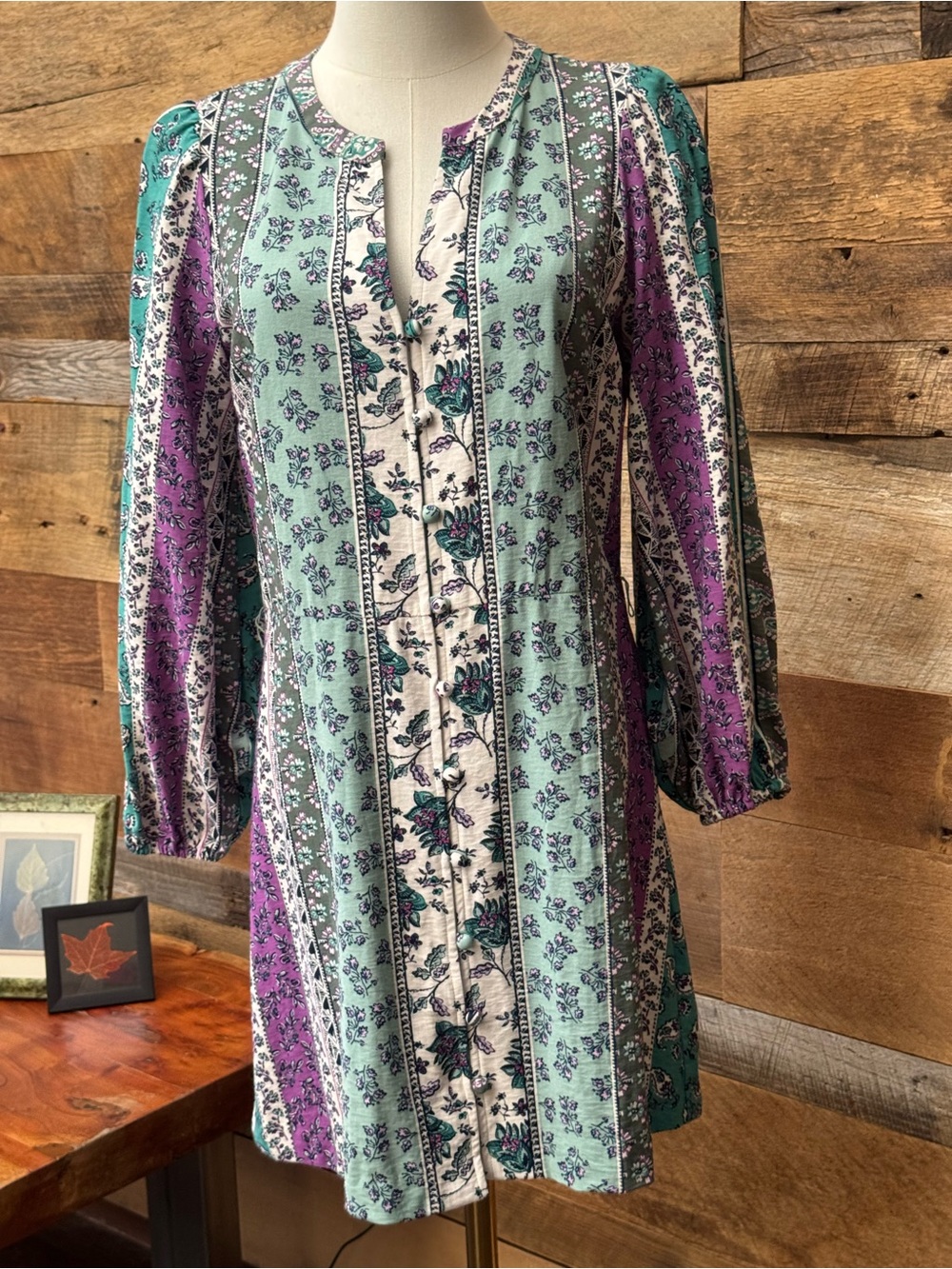 LOFT Floral Stripe Belted Mini Dress Size 10 Petite Shortened Mod Fit
